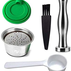 Stainless Steel Refillable Coffee Tamper Filling Tool Reusable Metal Capsule