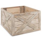 Wooden Christmas Tree Collar Box, Rustic Holiday Tree Skirt Alternative