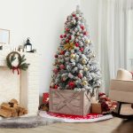 Wooden Christmas Tree Collar Box, Rustic Holiday Tree Skirt Alternative