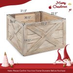 Wooden Christmas Tree Collar Box, Rustic Holiday Tree Skirt Alternative