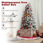 Wooden Christmas Tree Collar Box, Rustic Holiday Tree Skirt Alternative
