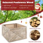 Wooden Christmas Tree Collar Box, Rustic Holiday Tree Skirt Alternative
